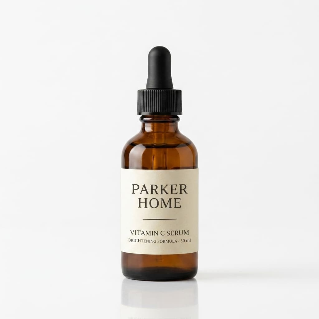 The serum bottle photographed against a plain white background